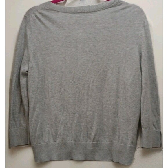 GAP Women Long Sleeve V-Neck Button Up Cardigan Sweater Pockets Gray Sz Large - Picture 5 of 8